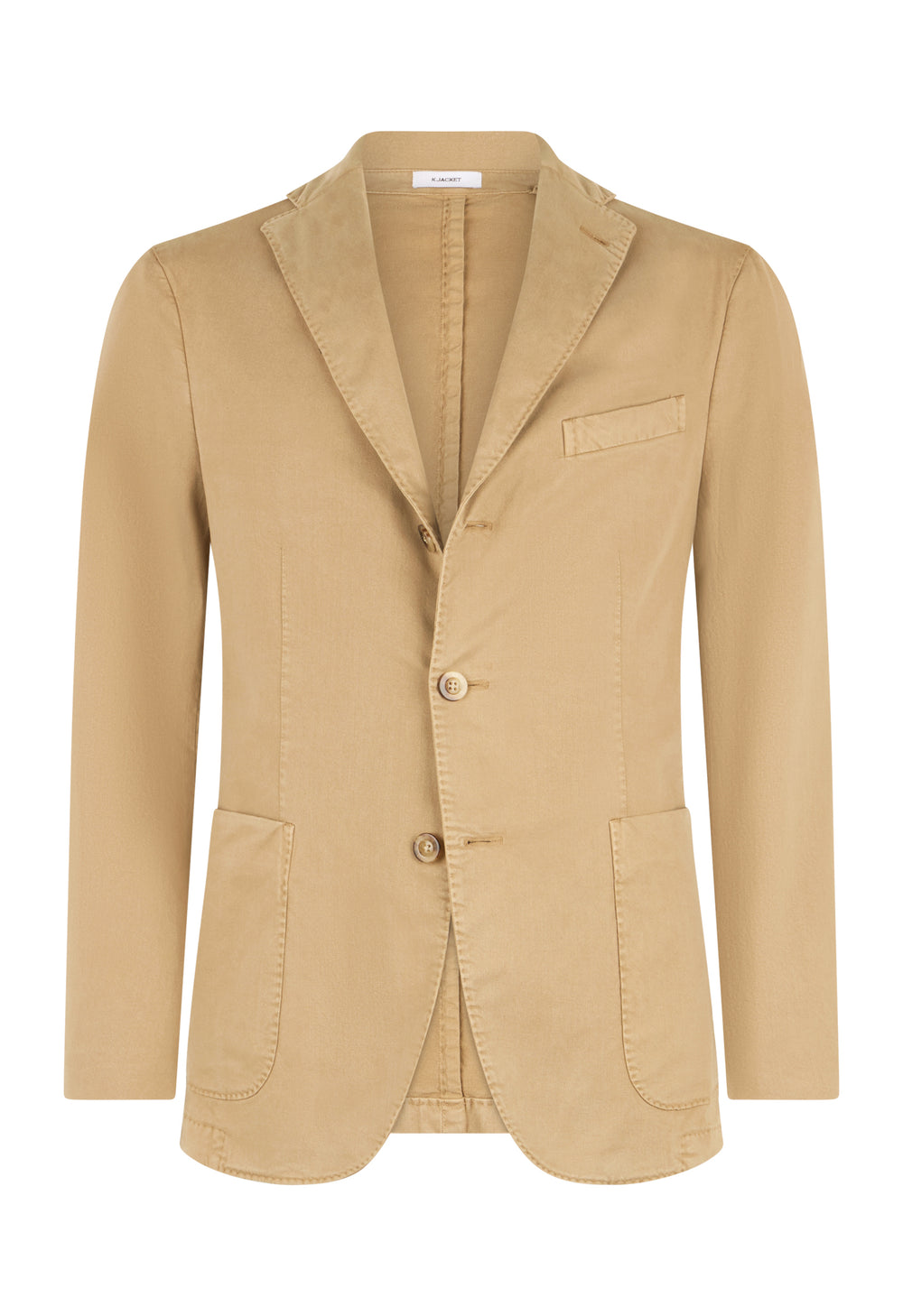 Hellbraune stückgefärbte K-Jacket aus Baumwolle und Tencel