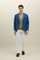 Blaue stückgefärbte K-Jacket aus Baumwolle und Tencel