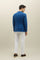 Blaue stückgefärbte K-Jacket aus Baumwolle und Tencel