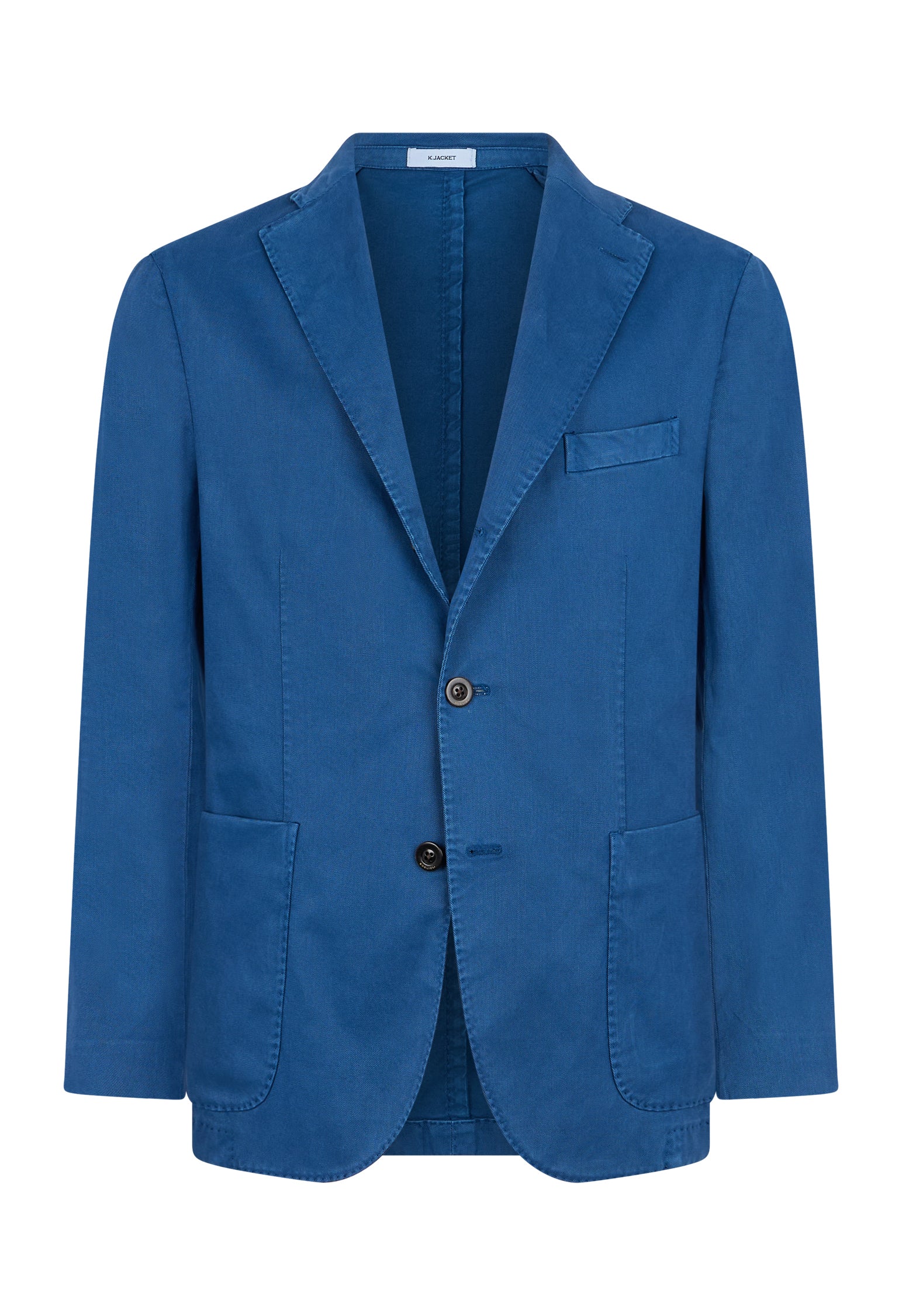 Blaue stückgefärbte K-Jacket aus Baumwolle und Tencel