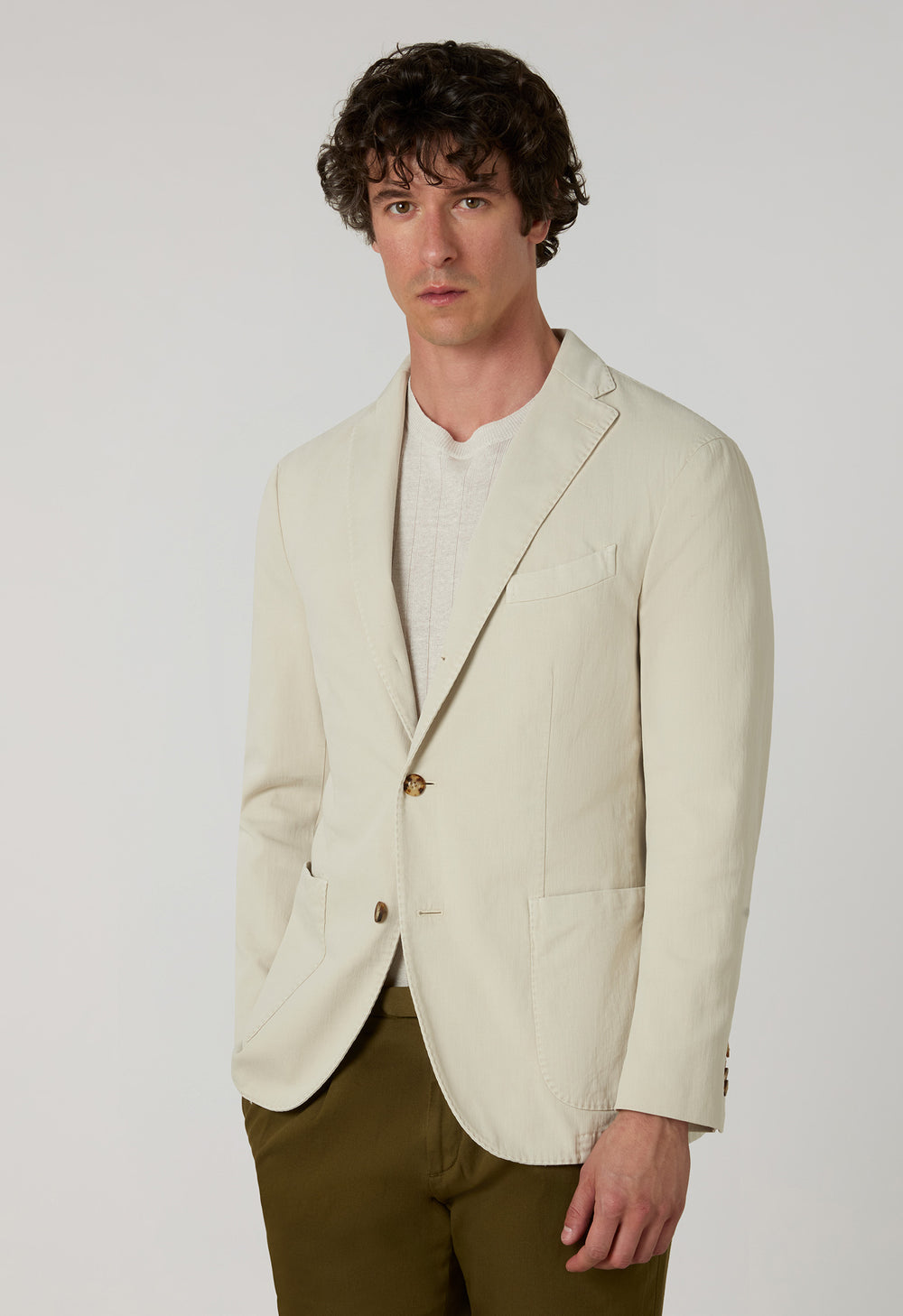 K-Jacket in cotone stretch tinto in capo beige