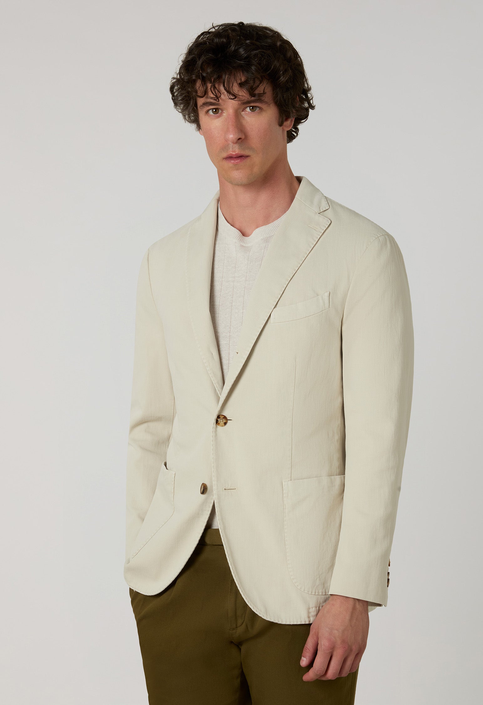 K-Jacket in cotone stretch tinto in capo beige