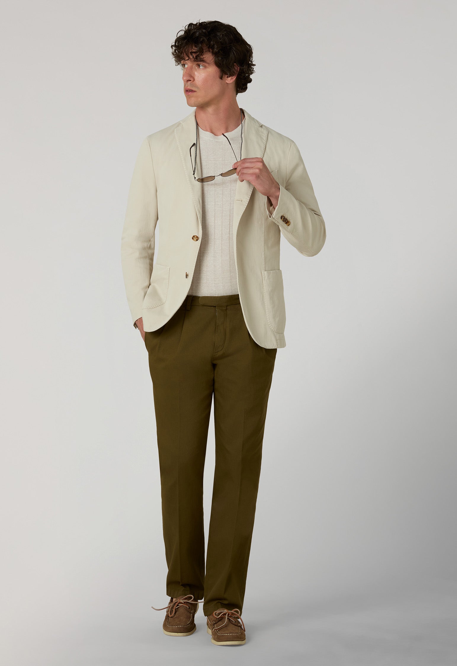 K-Jacket in cotone stretch tinto in capo beige