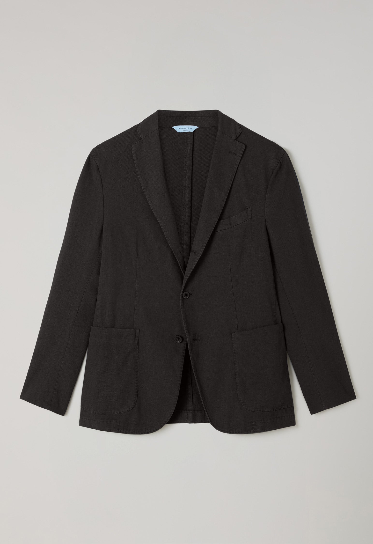 Braune stückgefärbte K-Jacket aus Stretch-Baumwolle