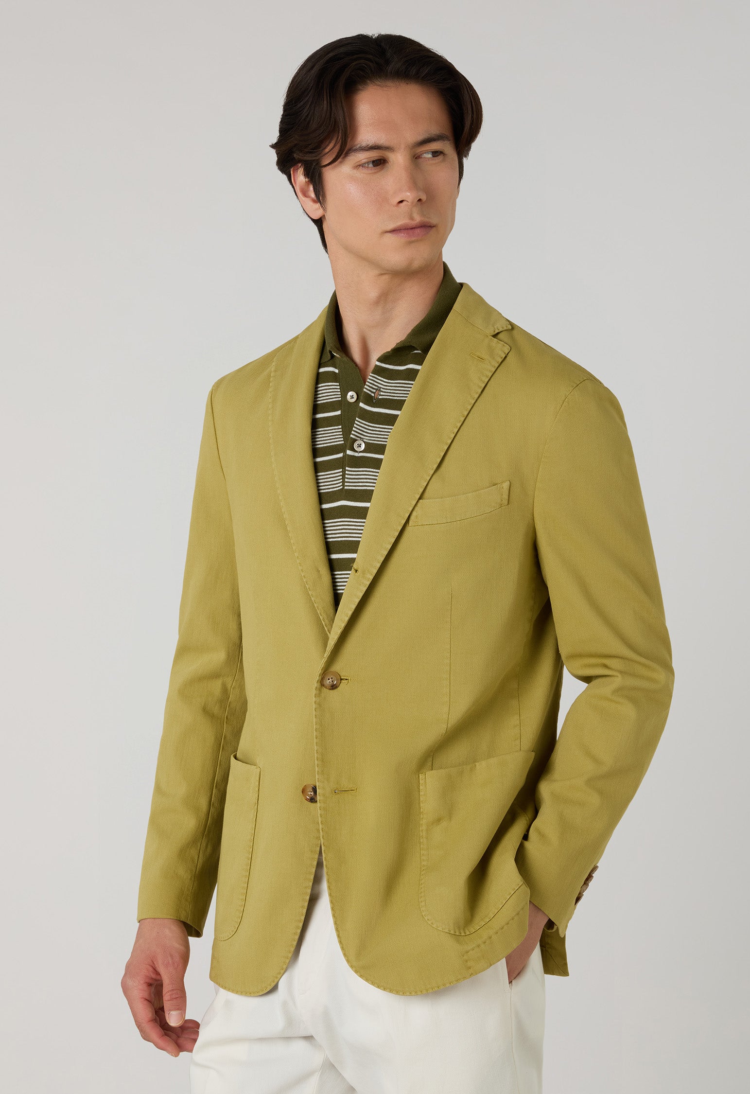 K-Jacket in cotone stretch tinto in capo verde