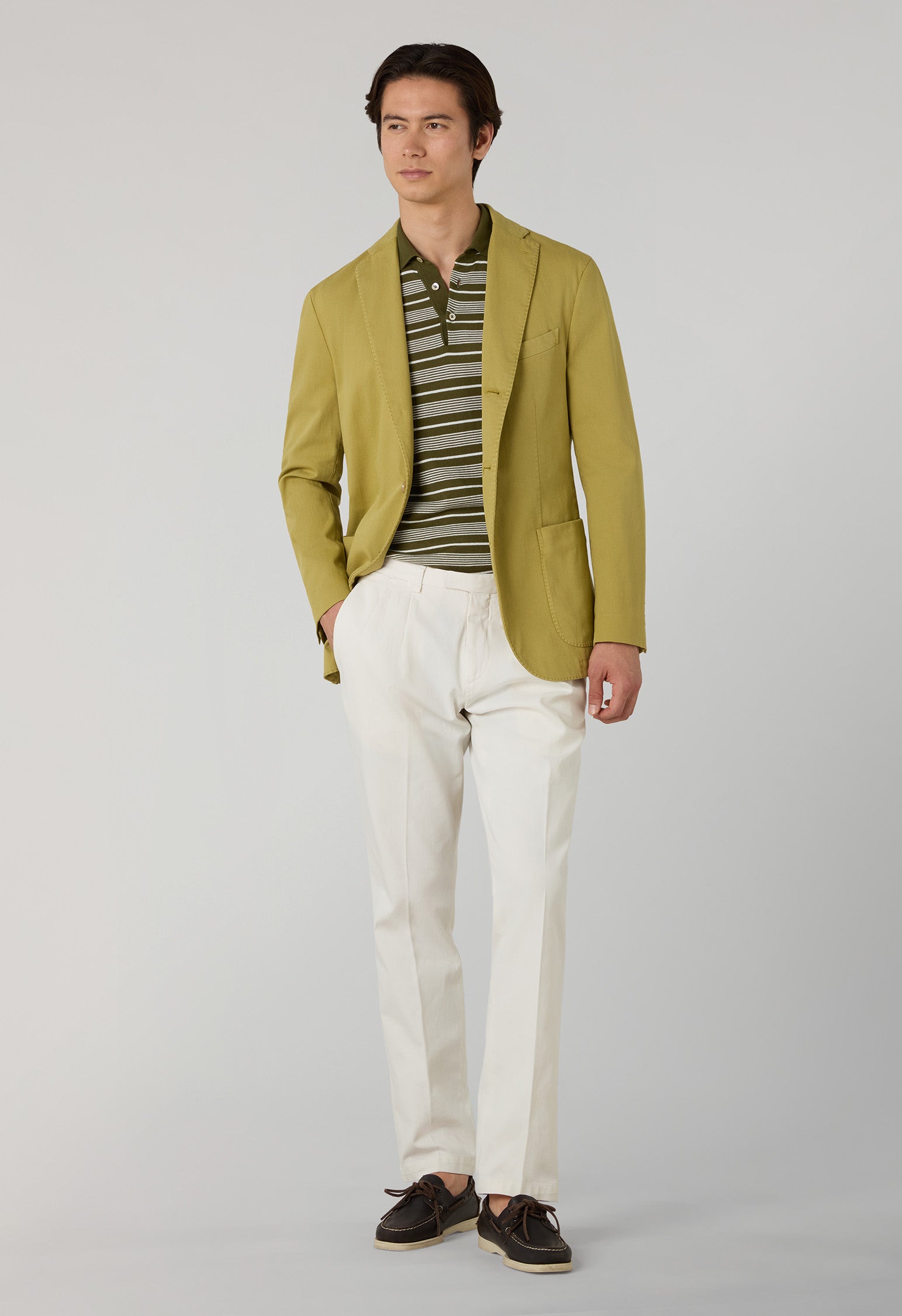 K-Jacket in cotone stretch tinto in capo verde