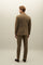 Brown Garment Dyed Cotton K-Suit with Three-Button Closure