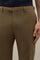 Brown Garment Dyed Cotton K-Suit with Three-Button Closure