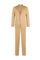 Dunkelbeiger K-Suit aus Leinen-Tencel-Satin