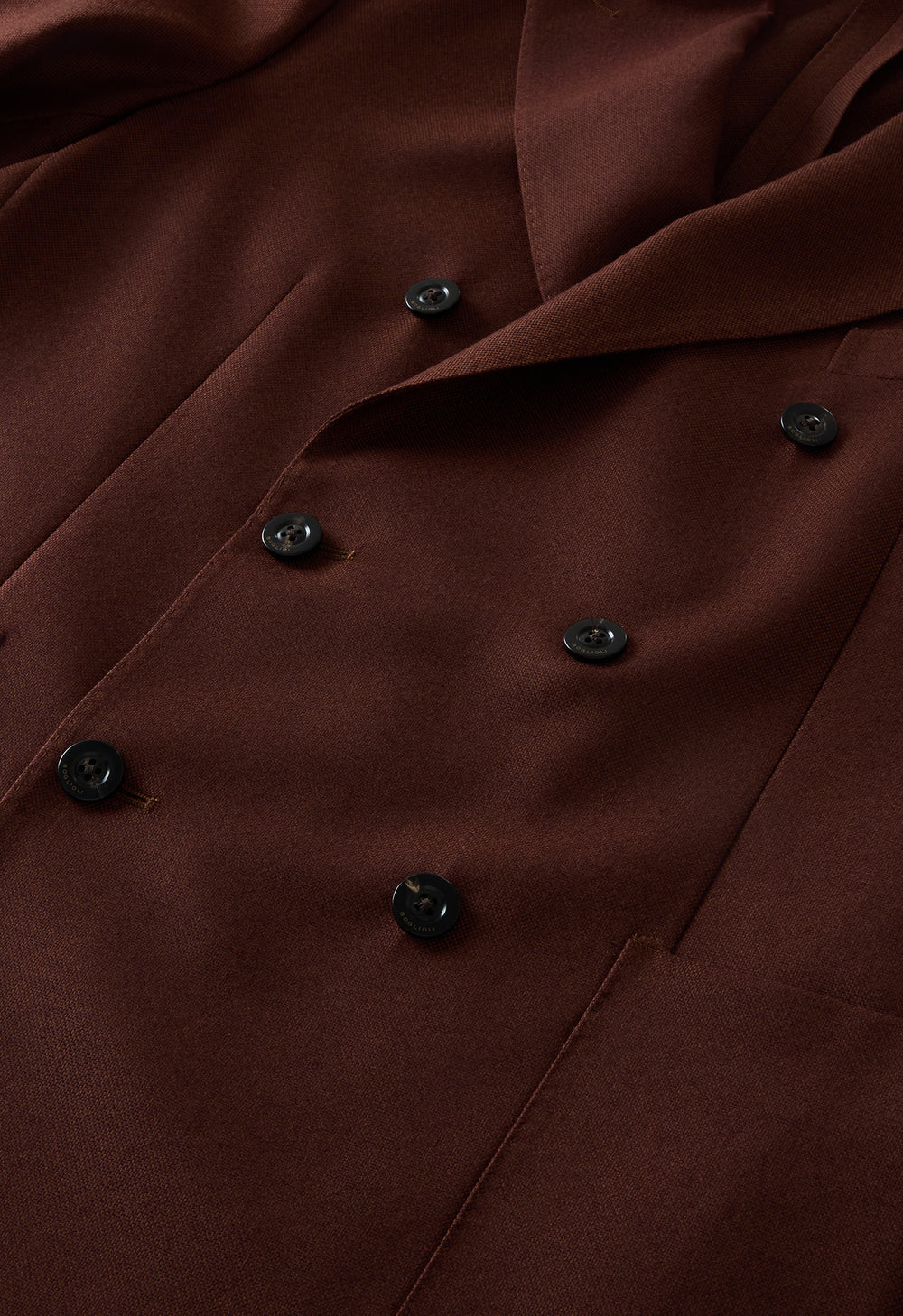 Cinnamon Hopsack Wool double-breasted K-Jacket