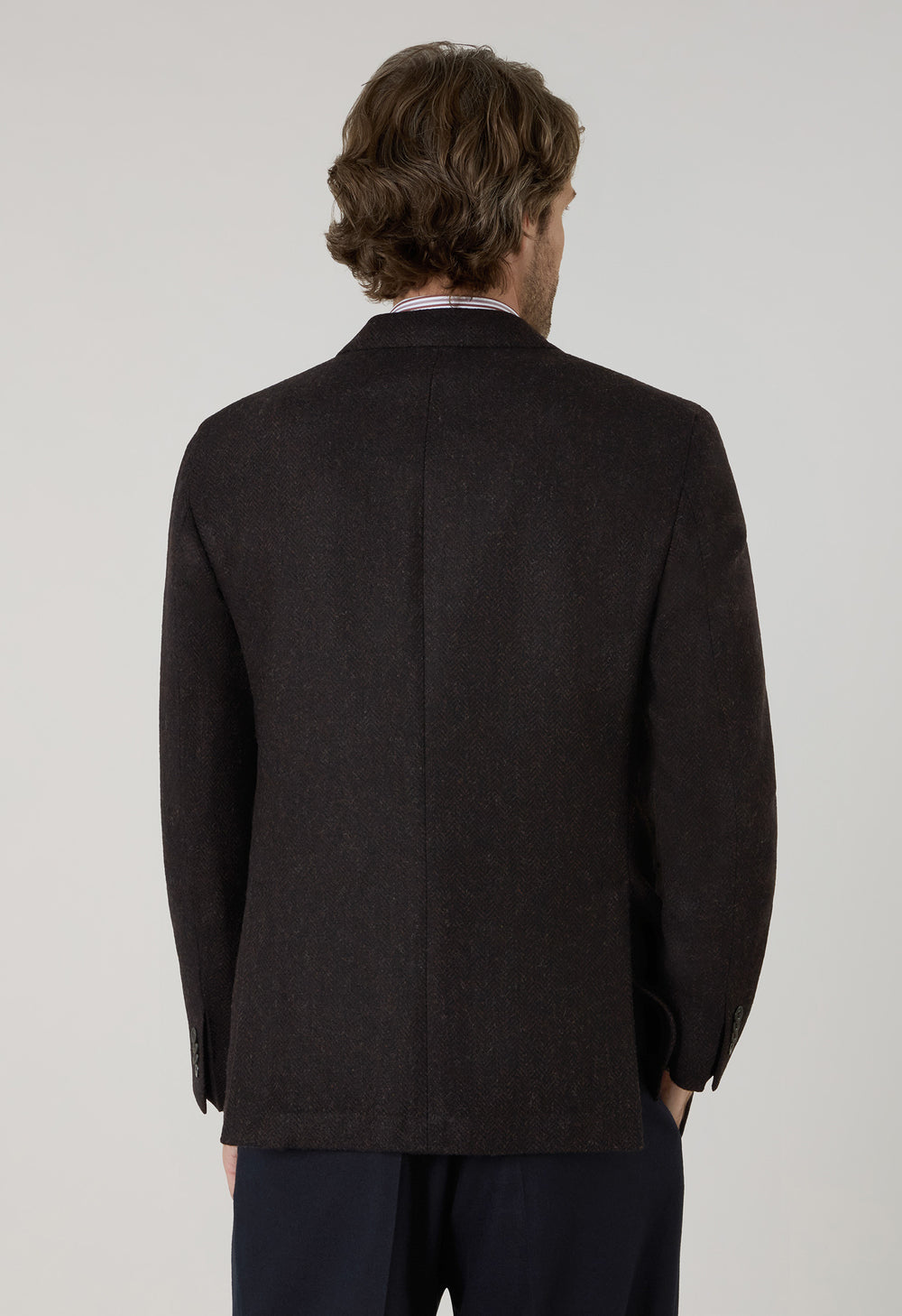 Brown Shetland Chevron double-breasted K-Jacket