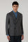 Grey Wool Cashmere Pied-de-poule double-breasted K-Jacket