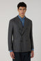 Grey Wool Cashmere Pied-de-poule double-breasted K-Jacket