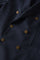 Blue Light Wool Honeycomb Double-Breasted K-Jacket with Brass Buttons