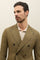 Khaki Zweireihige K-Jacket aus Baumwoll-Leinen-Twill
