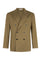 Khaki Zweireihige K-Jacket aus Baumwoll-Leinen-Twill