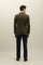 Dunkelgrüne doppelreihige K-Jacket aus Baumwoll-Leinen-Twill
