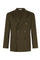 Dunkelgrüne doppelreihige K-Jacket aus Baumwoll-Leinen-Twill