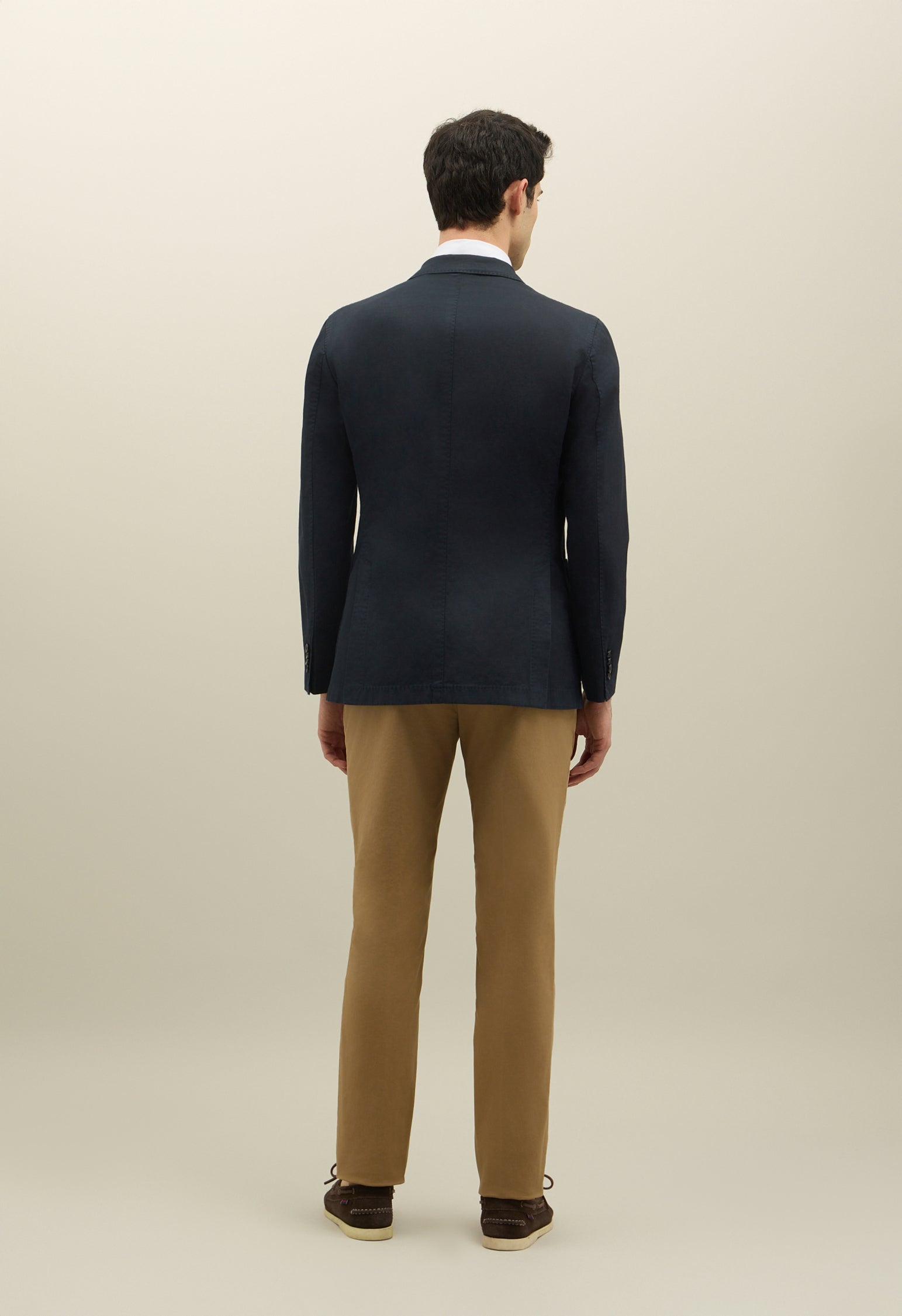 K-Jacket doppiopetto in twill di cotone e lino blu