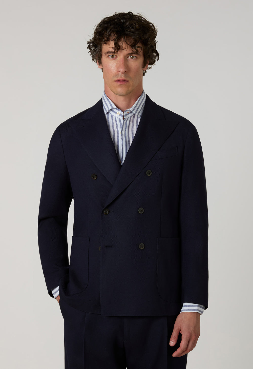 Blue Light Wool Honeycomb K-Suit
