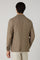 K-Jacket marrone chiaro in lana leggera a nido d’ape con revers ampi