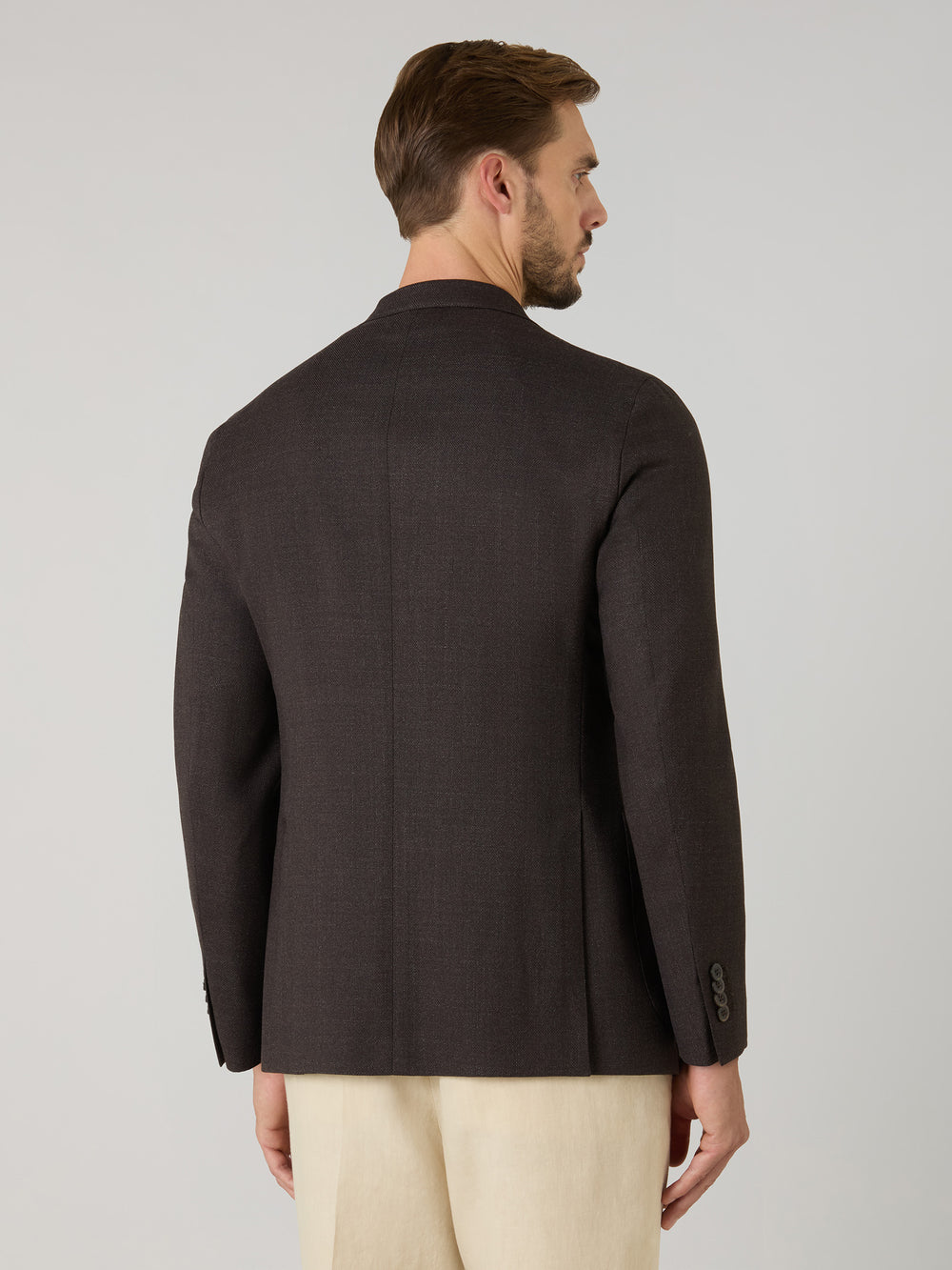 K-Jacket in lana leggera a nido d'ape marrone
