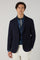 K-Jacket in lana leggera a nido d'ape blu