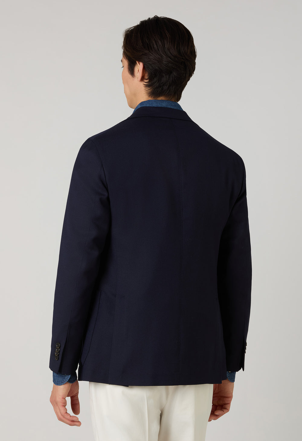 K-Jacket in lana leggera a nido d'ape blu