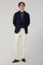K-Jacket in lana leggera a nido d'ape blu