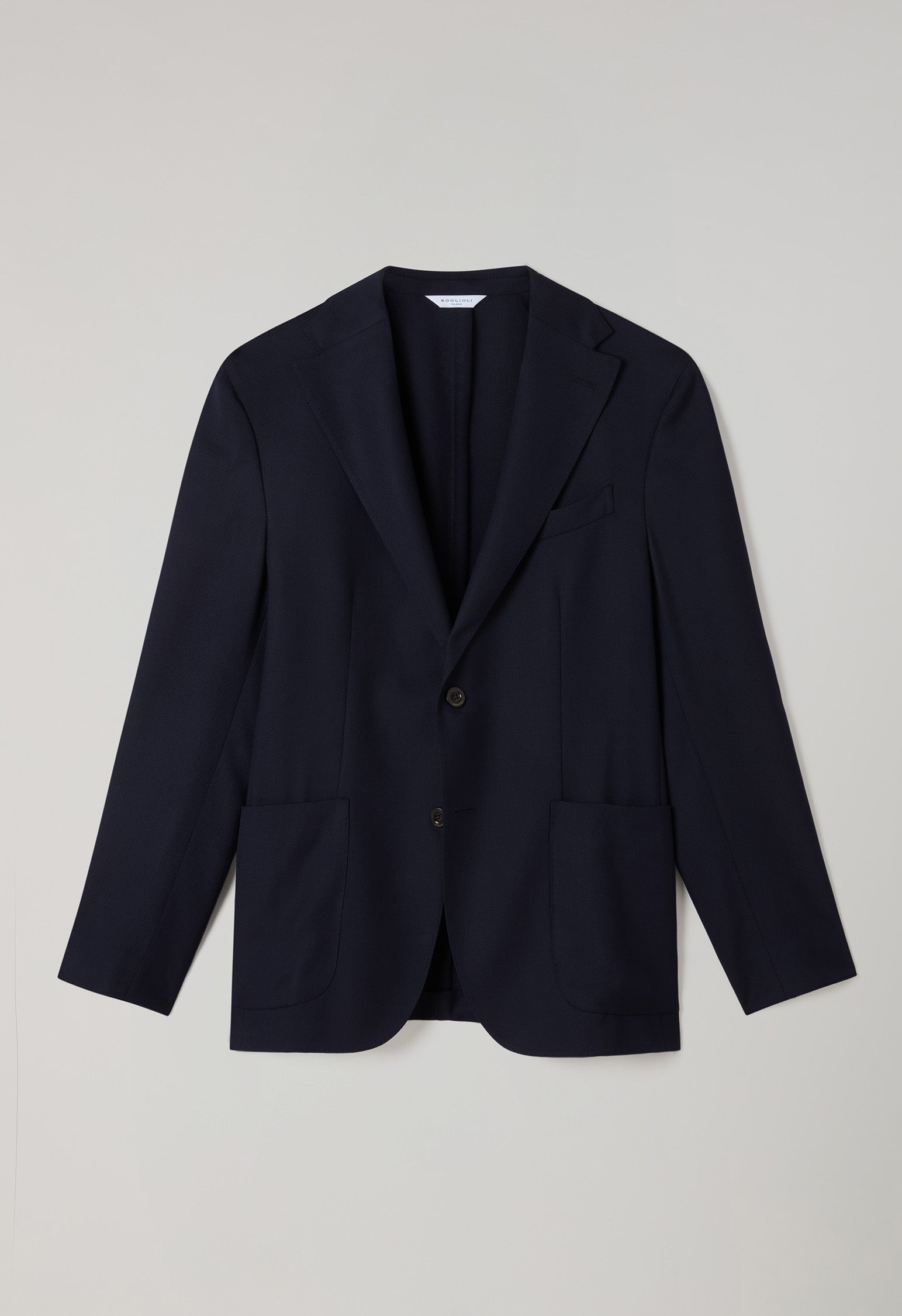 K-Jacket in lana leggera a nido d'ape blu