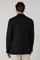 K-Jacket nera in lana leggera a nido d’ape con revers ampi
