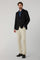 K-Jacket nera in lana leggera a nido d’ape con revers ampi