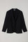 K-Jacket nera in lana leggera a nido d’ape con revers ampi