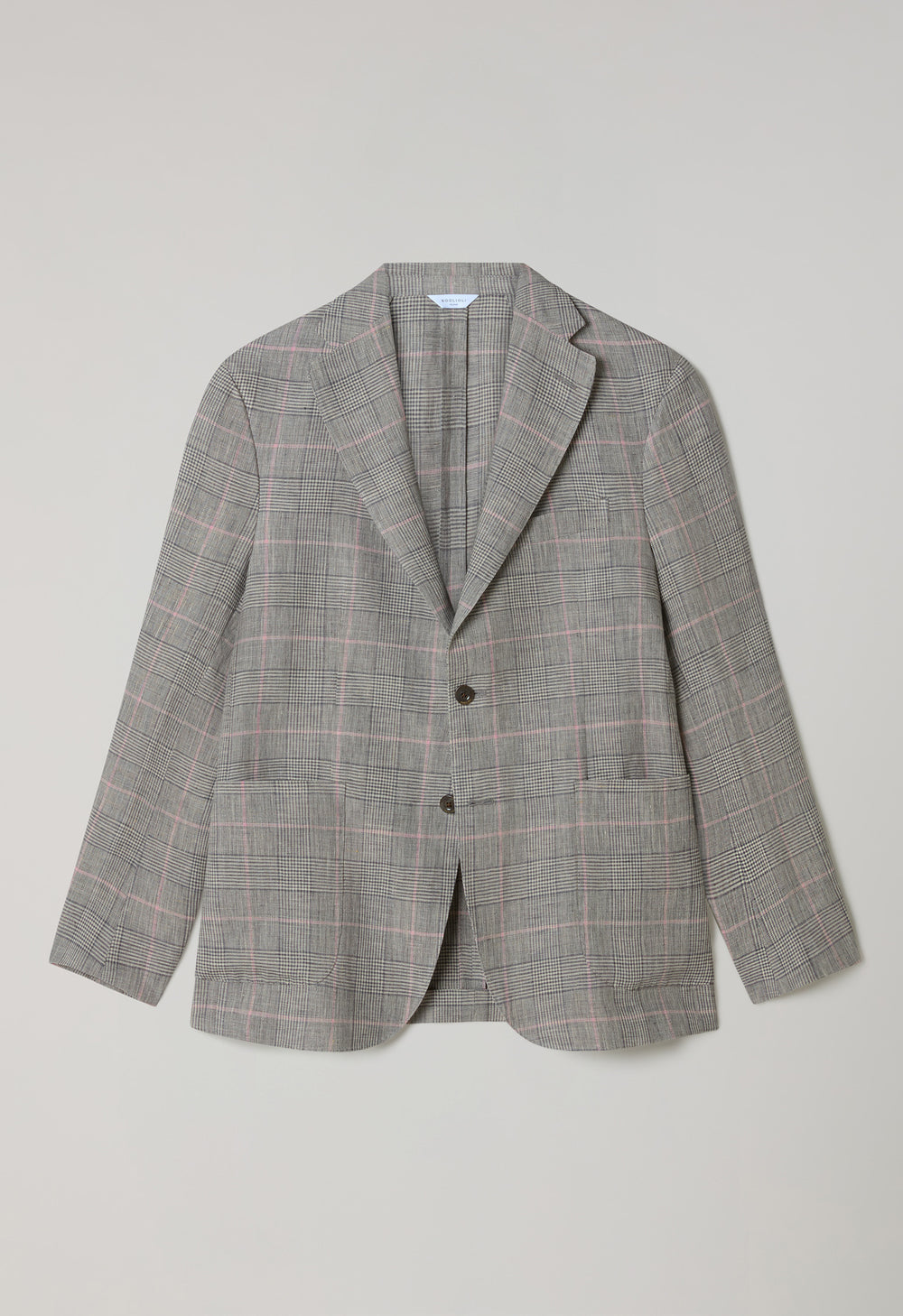 Grey Pattern Linen Check K-Jacket