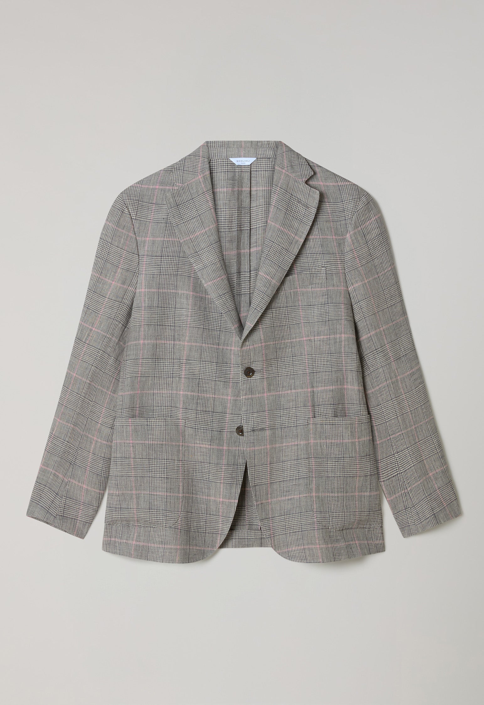 Grey Pattern Linen Check K-Jacket