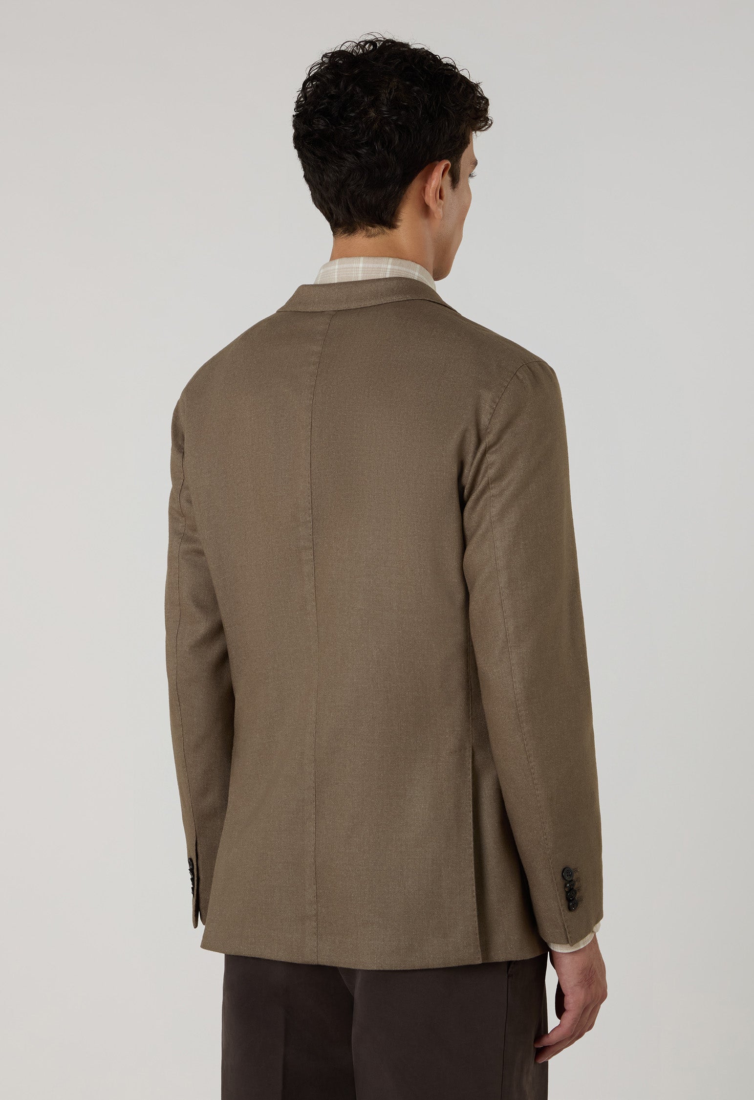 Brown Garment Dyed Wool K-Jacket 