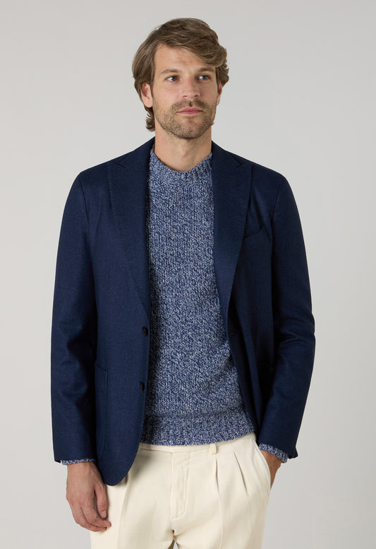 K-Jacket  in lana tinta in capo blu