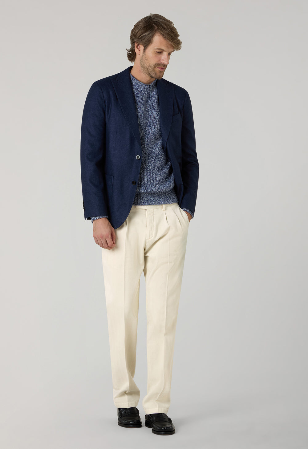 K-Jacket  in lana tinta in capo blu
