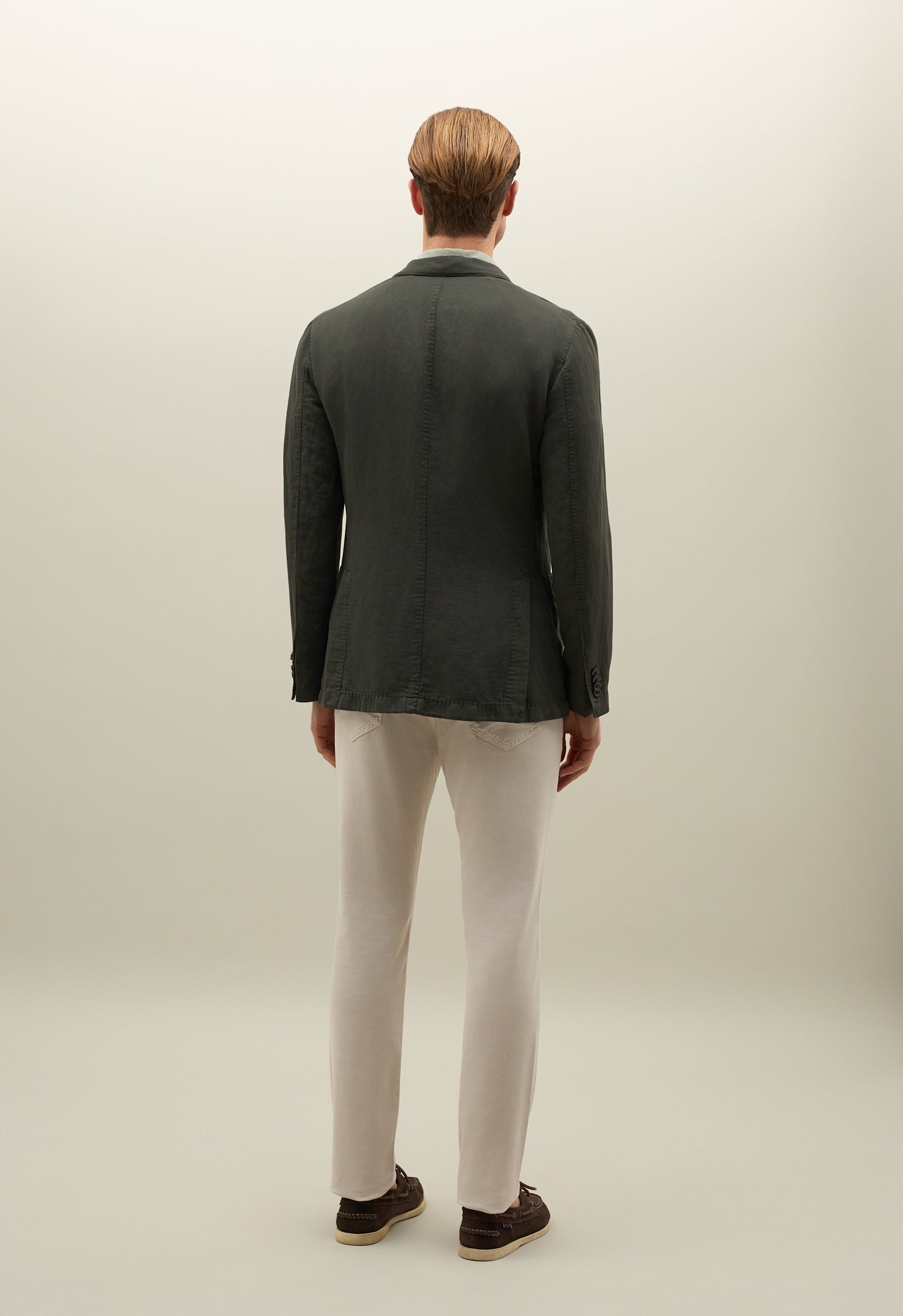 K-Jacket in cotone e lino satin verde