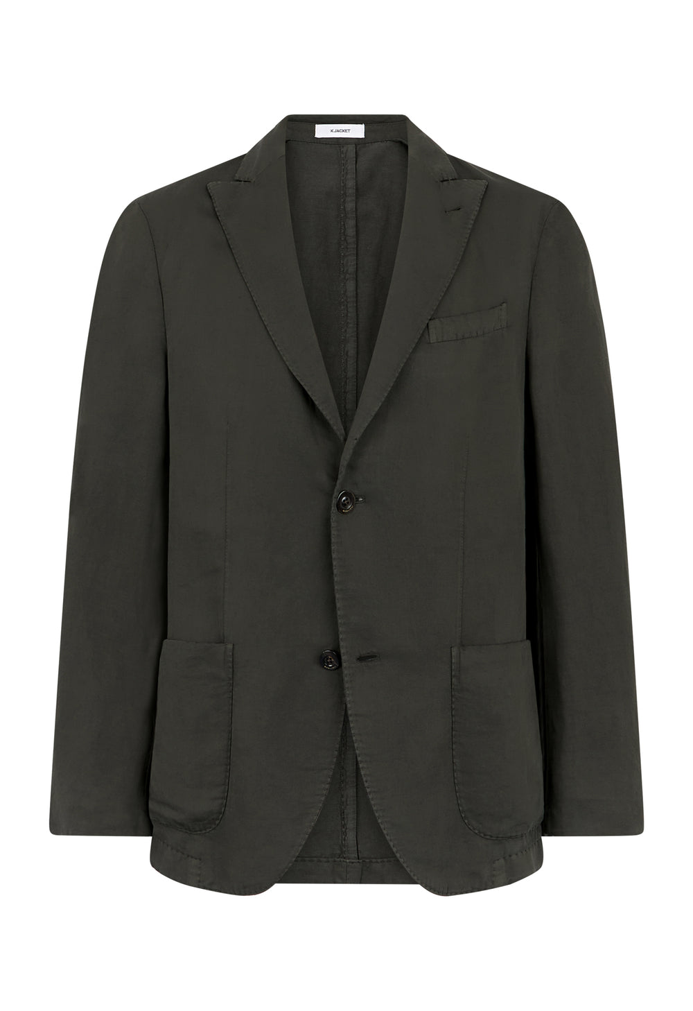 Grüne K-Jacket aus Baumwoll-Leinen-Satin