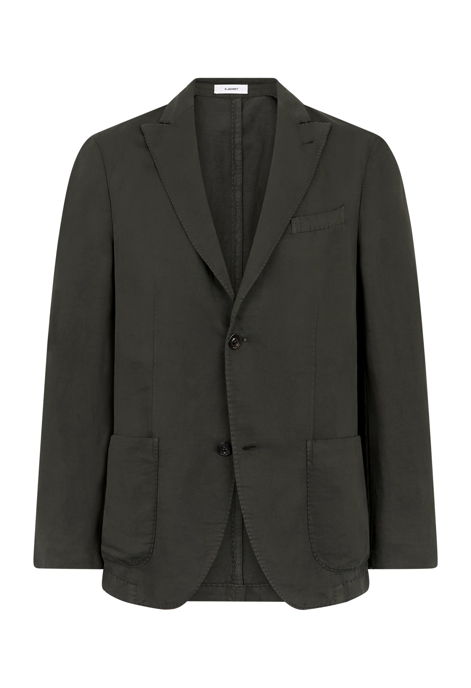Grüne K-Jacket aus Baumwoll-Leinen-Satin
