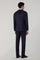 Dunkelblauer K-Jacket-Anzug aus 14-Mikron-Wolle und Seide