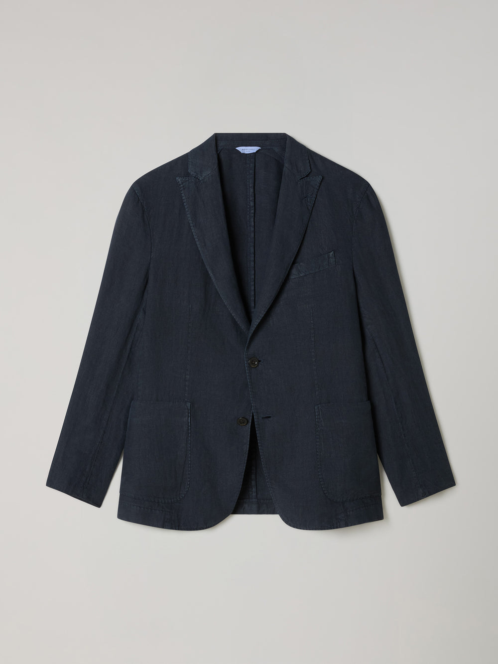 Blauer stückgefärbter K-Suit aus Leinen