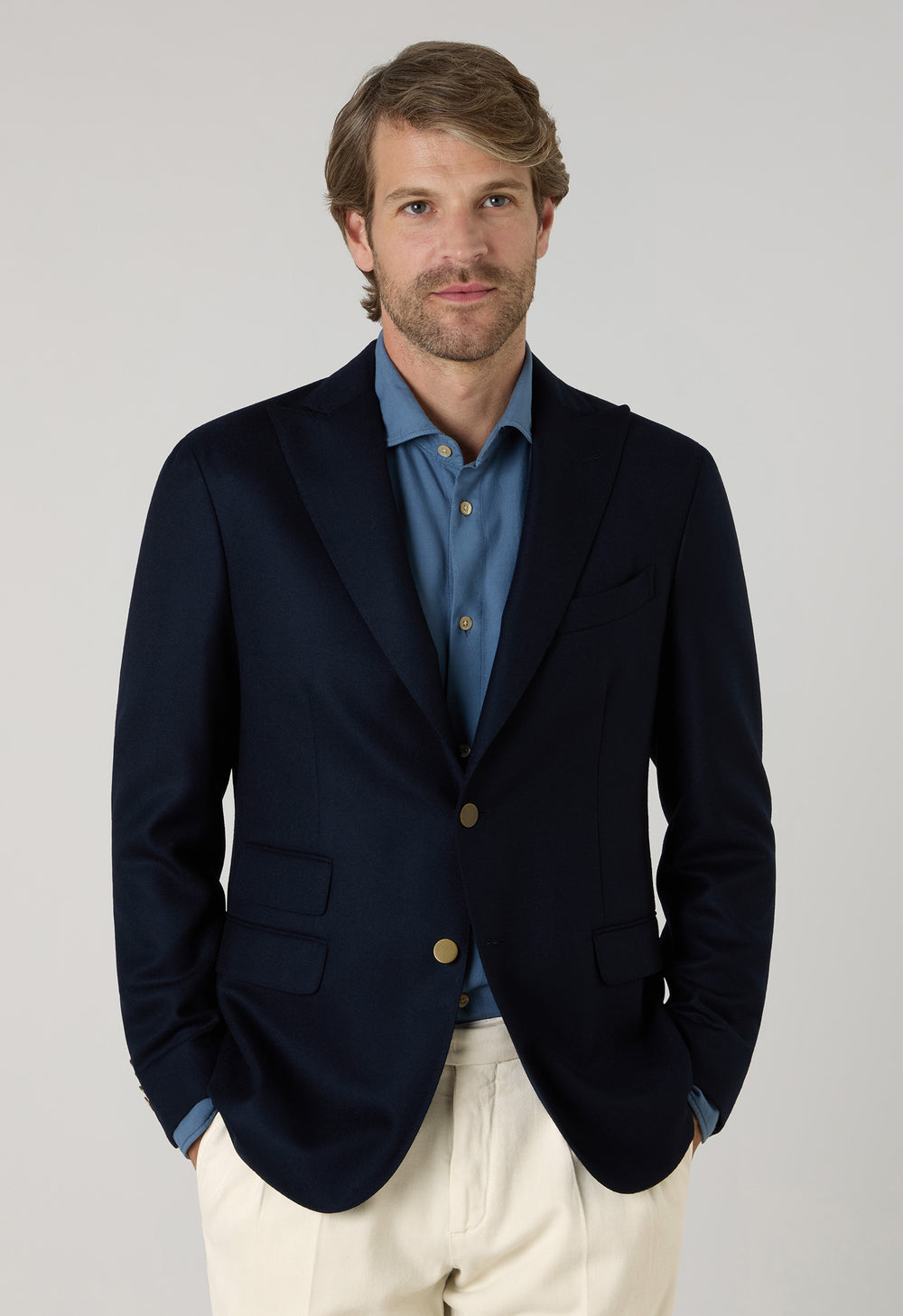 Blue Wool Hopsack K-Jacket