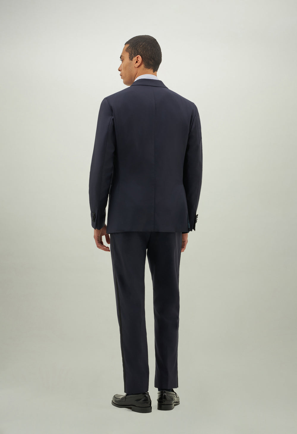 Blue Wool Satin Evening K-Jacket