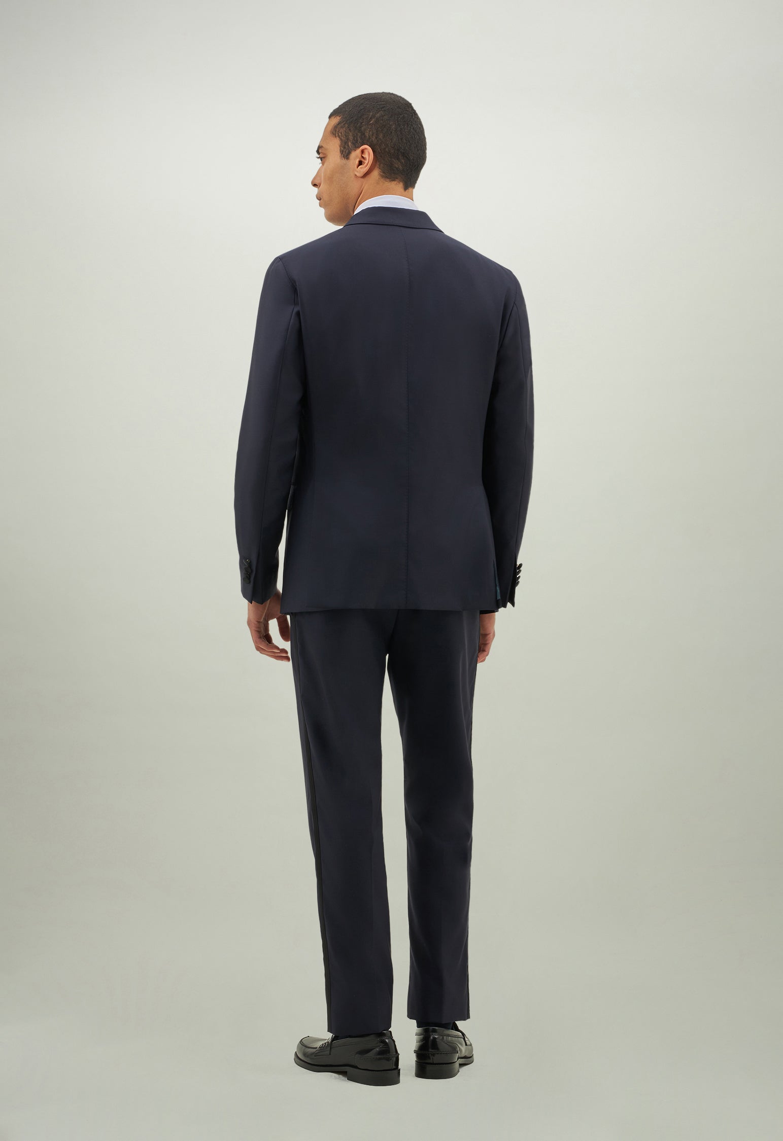 Blue Wool Satin Evening K-Jacket