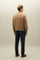 Bomber in lino e tencel satin beige scuro