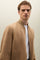 Bomber in lino e tencel satin beige scuro