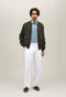 Green Linen Bomber