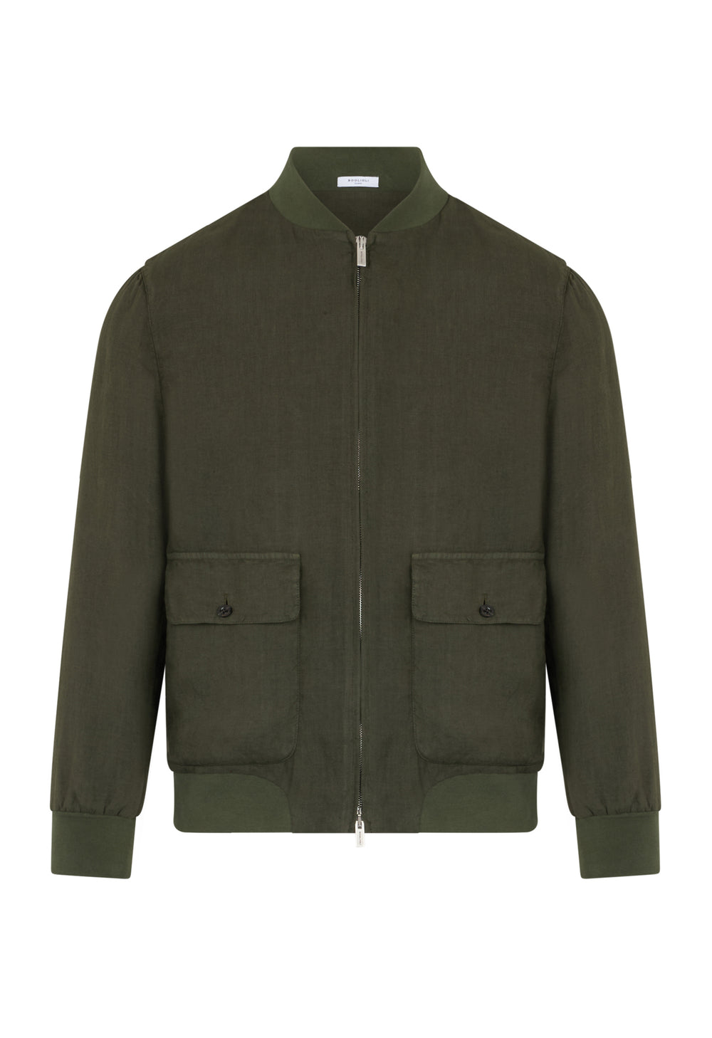 Green Linen Bomber